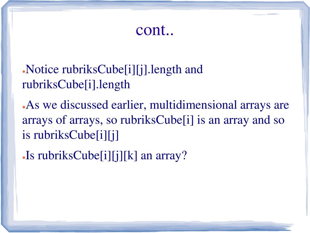 Arrays in 60 seconds err.. minutes - ppt download